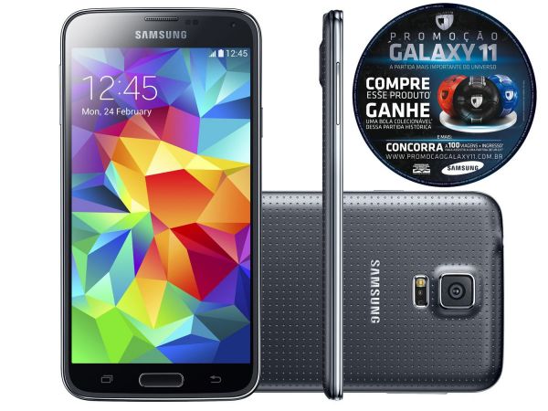 Smartphone Samsung Galaxy S5 4G Android 4.4 - Câm. 16MP Tela